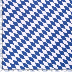 Modestoff Dekostoff grosse Rauten - weiss/blau
