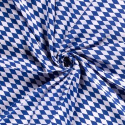 Modestoff Dekostoff kleine Rauten - weiss/blau