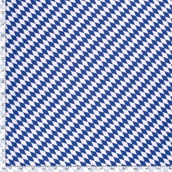 Modestoff Dekostoff kleine Rauten - weiss/blau