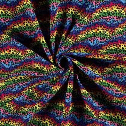 Modestoff Dekostoff Regenbogen Leo - royalblau