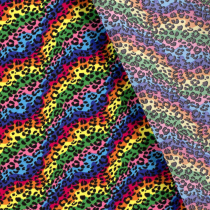 Modestoff Dekostoff Regenbogen Leo - royalblau