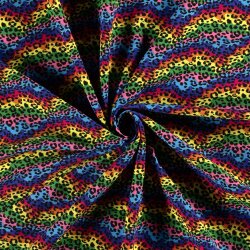 Modestoff Dekostoff Regenbogen Leo - royalblau