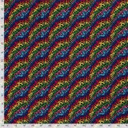 Modestoff Dekostoff Regenbogen Leo - royalblau