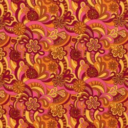 Modestoff Dekostoff Paisley Blumen - orange