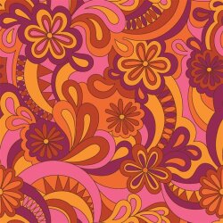 Modestoff Dekostoff Paisley Blumen - orange
