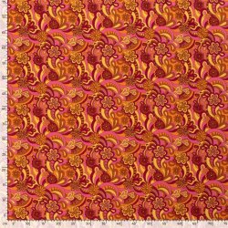 Modestoff Dekostoff Paisley Blumen - orange