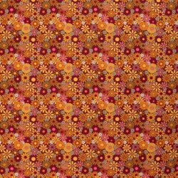 Modestoff Dekostoff Hippie Blumen - orange