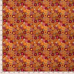 Modestoff Dekostoff Hippie Blumen - orange