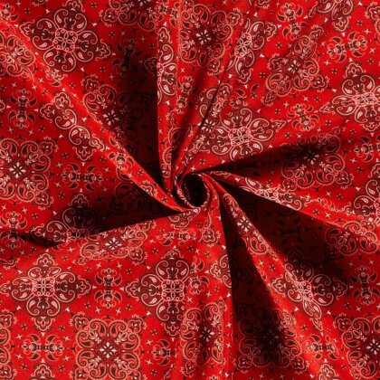Modestoff Dekostoff Blumenmandala - rot