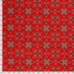 Modestoff Dekostoff Blumenmandala - rot