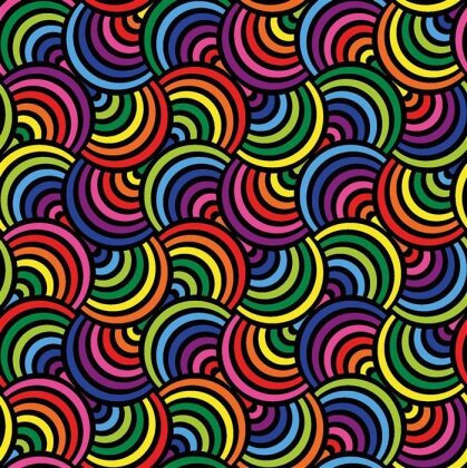 Modestoff Dekostoff Regenbogenfächer - schwarz