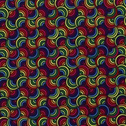 Modestoff Dekostoff Regenbogenfächer - schwarz