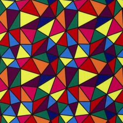 Modestoff Dekostoff buntes Dreieckmosaik - schwarz