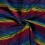 Modestoff Dekostoff Regenbogenstreifen - schwarz