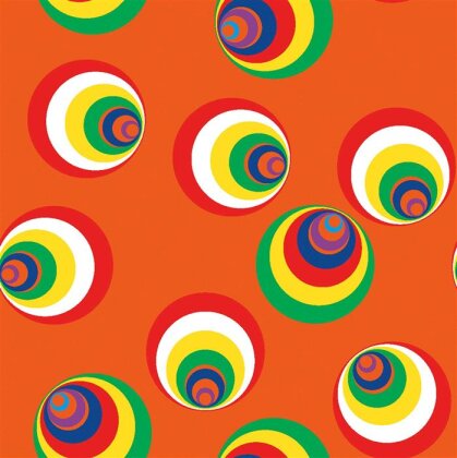 Modestoff Dekostoff Regenbogenkreise - orange