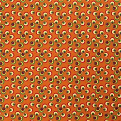 Modestoff Dekostoff Regenbogenkreise - orange