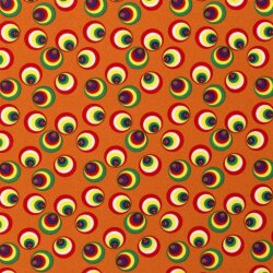 Modestoff Dekostoff Regenbogenkreise - orange