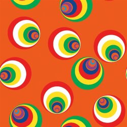 Modestoff Dekostoff Regenbogenkreise - orange