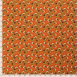 Modestoff Dekostoff Regenbogenkreise - orange