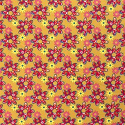 Modestoff Dekostoff 70er Blumen - orange