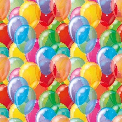 Modestoff Dekostoff bunte Luftballons - orange