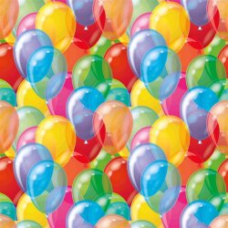 Modestoff Dekostoff bunte Luftballons - orange
