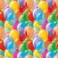 Modestoff Dekostoff bunte Luftballons - orange