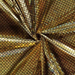 Folienjersey Meerjungfrauschuppen Hologramm Uni - gold