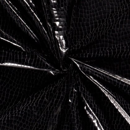 Folienjersey Reptiloptik Uni - schwarz