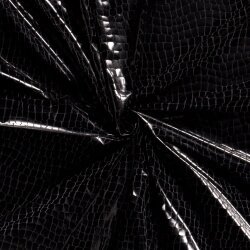 Folienjersey Reptiloptik Uni - schwarz