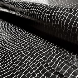 Folienjersey Reptiloptik Uni - schwarz