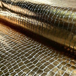 Folienjersey Reptiloptik Uni - gold