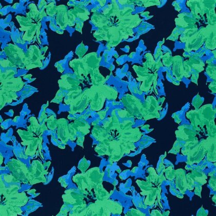 Viskose Jersey Blüte Farbverlauf - dunkelblau