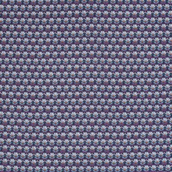 Viskose Popeline magische Blumenreihen - indigo