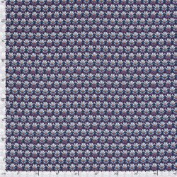 Viskose Popeline magische Blumenreihen - indigo