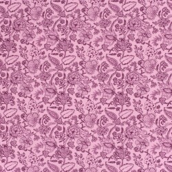 Viskose Popeline verzierte Blumenzweige - hell altpink