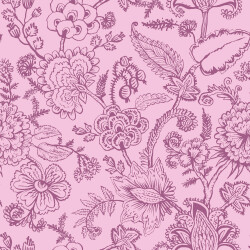 Viskose Popeline verzierte Blumenzweige - hell altpink