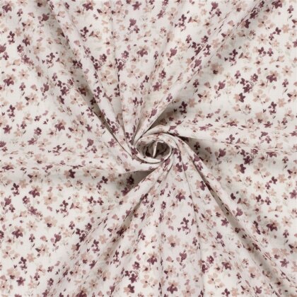 Musselin Digital kleine Blüten - creme