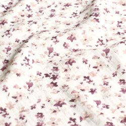 Musselin Digital kleine Blüten - creme