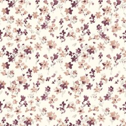 Musselin Digital kleine Blüten - creme