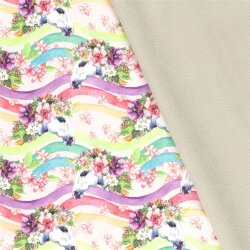 Softshell Digital Einhorn auf bunten Wellen - hellrosa