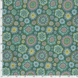Softshell Digital Mandala-Blumen - meeresgrün