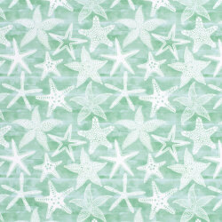 Funktions und Badeanzugstoff LSF50 Recycled Seesterne - hellmint