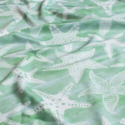 Funktions und Badeanzugstoff LSF50 Recycled Seesterne - hellmint
