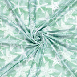 Funktions und Badeanzugstoff LSF50 Recycled Seesterne - hellmint