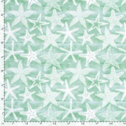 Funktions und Badeanzugstoff LSF50 Recycled Seesterne - hellmint