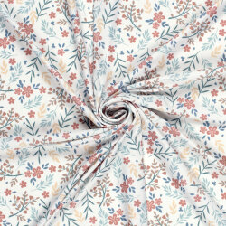 Funktions und Badeanzugstoff LSF50 Recycled kleine Zweige - creme