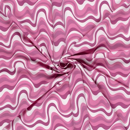 Baumwolljersey Farbwellen - pink