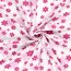 Baumwolljersey pinker Blütenregen - creme