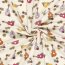 Baumwolljersey Blumengitarren - creme